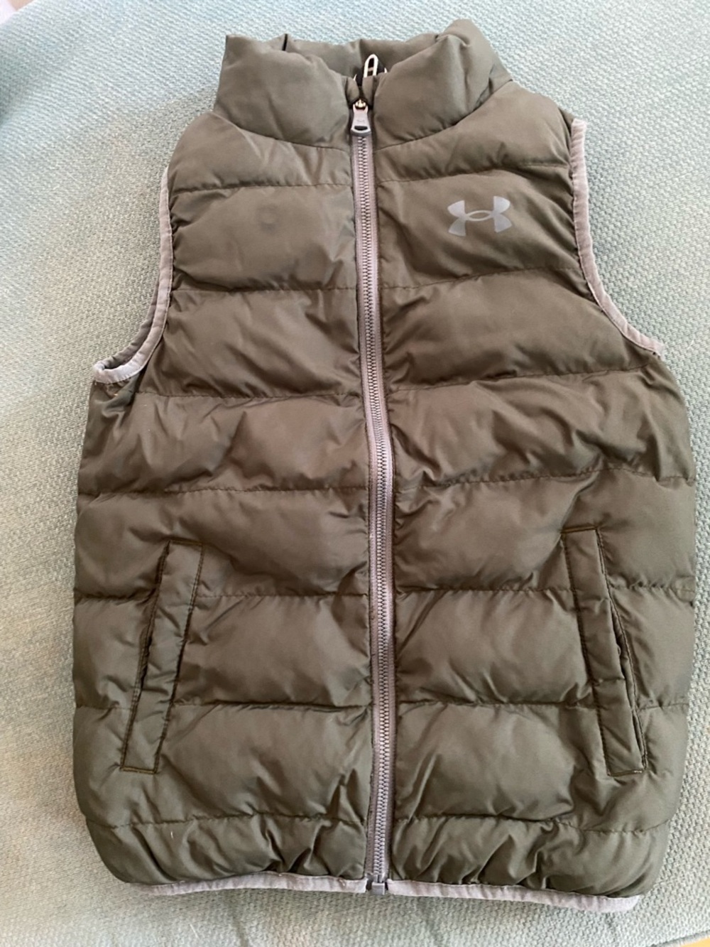 Under Armour Kids Olive Puffer Vest with Logo